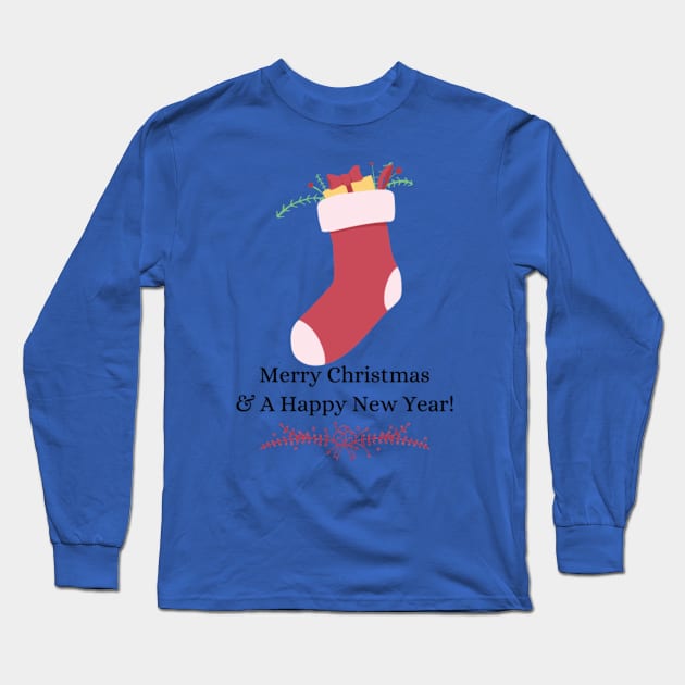 Merry Christmas and Happy New Year Long Sleeve T-Shirt by Christamas Clothing